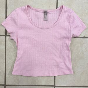 Pink Cropped Women's Top